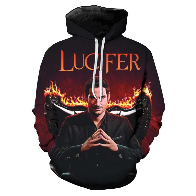 TV 시리즈 Lucifer 3D 프린트 후드 남성/여성 패션 인기 스웨터 힙합 하라주쿠 오버사이즈 풀오버, 인기 판매, 2023